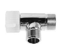 Répartiteur en T pour Bidet de Toilette 7/8x7/8 X 1/2 | Structure Entrée Unique Sortie Double, Cuivre Argenté, pour Salle de Bain et Pulvérisateur de Bidet