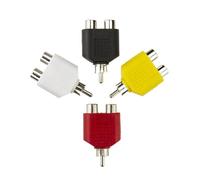 Répartiteur en Y AV, convertisseur de prise Audio-vidéo, Kit d'adaptateur 1 mâle à 2 femelles, 4 pièces