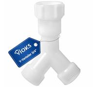 Répartiteur en Y - Double raccord de fourche 3/4" - Pour tuyau d'alimentation pour machine à laver et lave-vaisselle - Rallonge pour raccord d'eau - Raccord pour machine à laver