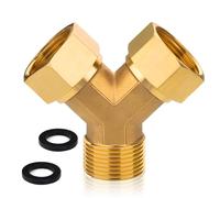 Répartiteur en Y en laiton 3/4", 3/4" en laiton, raccord vissé mobile avec joint, 3/4" IG x IG x AG Répartiteur en Y, 2 voies pour raccordement d'eau, installations de chauffage