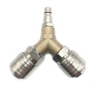 Répartiteur en Y pour compresseur d'air à 3 voies avec interface 1/4 NPT, construction en métal antirouille pour une distribution efficace de l'air comprimé (A)