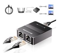 Répartiteur Ethernet 1 à 2 Gigabits, commutateur réseau 3 ports 1000 Mbit/s avec alimentation de type C, double LAN RJ45, prend en charge IGMP, mini taille Plug and Play pour Cat6/7/8