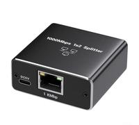 Répartiteur Ethernet 1 à 2 | Pour une connexion double appareil à des vitesses Gigabit | Pour câbles Cat5e Cat6 Cat7 Cat8 | Hub réseau en aluminium | Commutateur Ethernet portable (1 à 3)