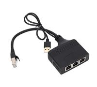 Répartiteur Ethernet 1 à 3, Répartiteur de Port Ethernet Adaptateur Répartiteur Ethernet RJ45 Répartiteur Réseau 1 à 3 1000 Mbps avec Câble USB Adaptateur Ethernet Powerline pour