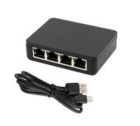 Répartiteur Ethernet 1 à 4 Gigabit 5 ports RJ45 pour une mise en réseau efficace dans les petits bureaux et les maisons. Répartiteur alimenté par USB C