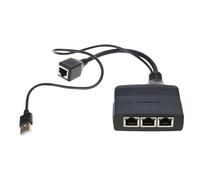 Répartiteur Ethernet 1 entrée 2/3/4 sorties RJ45 pour réseau simultané avec port RJ45 et câble d'alimentation USB