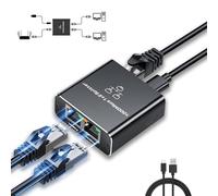 Répartiteur Ethernet 1 vers 2, 2 ports 1000 Mbps RJ45 LAN Internet Splitter Gigabit Ethernet Switch avec alimentation C-type pour ordinateur, concentrateur, commutateur