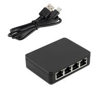 Répartiteur Ethernet 1 vers 4 Gigabit réseaux 1000 Mbps RJ45 Adaptateur avec câble d'alimentation USB C pour ordinateurs et routeurs
