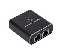 Répartiteur Ethernet 1000 Mbit/s haute vitesse 1 à 2 appareils simultanés Transmission de signal stable Répartiteur de réseau (Noir)