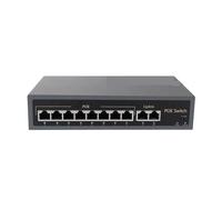 Répartiteur Ethernet Commutateur POE 8 Ports 10/100M + 2 Ports 10/100/1000M IEEE802.3af, 120W, 48V, Alimentation Ethernet for Système De Caméra IP, Commutateur Réseau