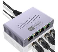 Répartiteur Ethernet - D'aluminium | Répartiteur WiFi | Adaptateur De Routeur | Accessoires De Réseau Gigabit Haute Vitesse 1 en 4 Sorties À Faible Latence, pour Caméra PC, Boîtier TV, Salon À