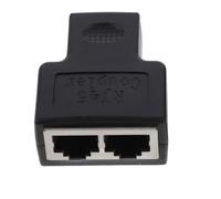 Répartiteur Ethernet en PC Noir 1 vers 2 Ports Rj45