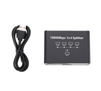 Répartiteur Ethernet RJ45 avec câble d'alimentation USB, répartiteur Gigabit RJ45, répartiteur Ethernet Haute Vitesse 1000 Mbps pour Console de Jeu TV Ordinateur, boîtier en (1 à 4)