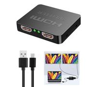 Répartiteur HDMI 1 en 2 Sorties 4K 3D 1080p Splitter HDMI 1 entrée 2 Sorties avec câble d'alimentation Micro USB Répartiteur HDMI 2 moniteurs simultanément pour HDTV Xbox PS3 PS4 DVD Projecteur