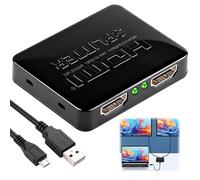 Répartiteur HDMI 1 en 2 Sorties Support 4k 60hz 3D 1080p Switch HDMI 1 vers 2 Voies pour Double écran avec Câble d'alimentation Micro USB 1 Entrée 2 Sorties pour Double Moniteur Xbox HDTV Projecteur