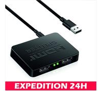 Répartiteur HDMI 1 entrée 2 sorties, adaptateur HDMI double écran avec câble d'alimentation, compatible HD 4K 3D HDTV/Xbox/PS3/PS4