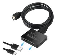 Répartiteur HDMI 1 entrée 2 sorties, répartiteur HDMI 4K 3D pour deux écrans, distributeur à 2 ports pour PS4, Fire Stick, Blu-ray, DVD, Full HD HDTV (miroir uniquement, pas pour écran étendu)