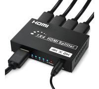Répartiteur Hdmi 1 Entrée 4 Sorties,1X4 Splitter Hdmi 4K Distributeur Audio Vidéo Avec Adaptateur Secteur,Supporte 3D,Hdcp,Compatibilité Avec Hdtv,Xbox,Ps4,Lecteur Blue-Ray,Projecteur