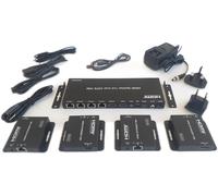 Répartiteur Hdmi 1X4 1080P 70M Sur Extension Cat5E/6/7 Avec 4 Récepteurs Poc, Sortie En Boucle Hdmi Et Contrôle Ir De La Source Tv Depuis Chaque Écran Distant[YIN4180681]