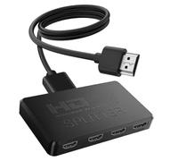 Répartiteur HDMI 4K 1 entrée 4 sorties, compatible 1x4, avec synchronisation audio pour boîtiers TV, lecteurs DVD, ordinateurs portables et
