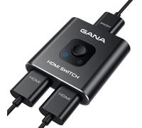 Répartiteur HDMI 4K @ 60 Hz, GANA Répartiteur HDMI bidirectionnel ultra fin 1 entrée 2 sorties, commutateur HDMI manuel prend en charge la HD, compatible avec Xbox PS5/4/3, lecteur Blu-Ray Fire Stick,