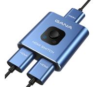 Répartiteur HDMI 4K @ 60 Hz, GANA Répartiteur HDMI bidirectionnel ultra fin 1 entrée 2 sorties, commutateur HDMI manuel prend en charge la HD, compatible avec Xbox PS5/4/3, lecteur Blu-Ray Fire Stick,