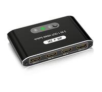 Répartiteur HDMI 4K avec télécommande, boîtier de commutation HDMI 3 en 1, sélecteur de commutateur HDMI 3 ports en aluminium, prend en charge 4K @ 30 Hz HD 3D 1080p pour décodeur de câble Fire Stick