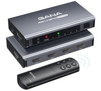Répartiteur HDMI 5 en 1 4 K @ 60 Hz, GANA HD, MI, avec télécommande, compatible avec PS5/4/3, Xbox, Switch, Roku, TV, Fire Stick