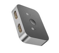 Répartiteur HDTV 1 en 2 sorties, 2 en 1 sortie 8 K HDTV - Adaptateur répartiteur entre 2 entrées - Affichage pour consoles de jeux - Commutateur de moniteur de bureau avec bouton