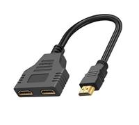 Répartiteur HDTV 1 entrée 2 sorties pour double affichage 1080p Convient pour projecteurs HDTV Home Office Computer Use Y Splitter Switch Adapter