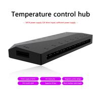 Répartiteur Hub de refroidissement ID HA-02 5V 3 broches, contrôleur de ventilateur PWM alimenté par SATA, bande Double face, câble d'entrée de Signal ARGB