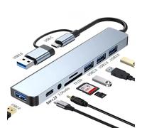 Répartiteur HUB USB C 5/7/8 en 1,Station d'accueil Thunderbolt 3,adaptateur pour ordinateur portable avec Macbook Air M2 iPad Pro 2022 -8-in-2