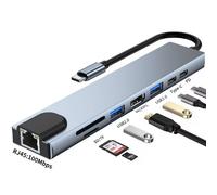 Répartiteur HUB USB C 5/7/8 en 1,Station d'accueil Thunderbolt 3,adaptateur pour ordinateur portable avec Macbook Air M2 iPad Pro 2022 -8-in-1
