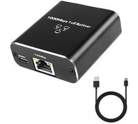 Répartiteur Lan 1 À 2 1000 Mbps Répartiteur Ethernet 2 Ports Gigabit Commutateur Réseau Lan Commutateur Lan Avec Câble D'Alimentation De Type C Pour Ordinateur, Routeur, Adsl, Concentrateur,[X624]