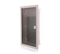 Répartiteur multimédia encastré IP40 porte transparente 650°C