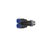 Répartiteur multiple "Blue Serie", 4 vitesses, rotatif, G 1/4 a, pour extérieur Ø 4 mm, pression de travail max. 10 bars, plastique/MS vern.