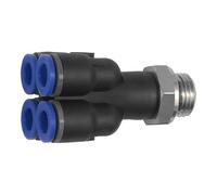 Répartiteur multiple"Blue Serie", 4 vitesses, rotatif, G 1/8 a, pour extérieur Ø 4 mm, pression de travail max. 10 bars, plastique/MS vern.