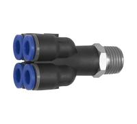 Répartiteur multiple « Blue Series » - 4 vitesses - Rotatif - R 1/4 a - Pour extérieur - Ø 4 mm - Pression de travail max. 10 bars, plastique/MS vern.