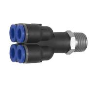 Répartiteur multiple « Blue Series » - 4 vitesses - Rotatif - R 1/8 a - Pour extérieur - Ø 4 mm - Pression de travail max. 10 bars, plastique/MS vern.