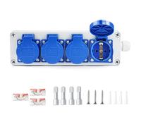 Répartiteur Mural Coffret Electrique Répartiteur de Courant Schuko Prises 4 x 220V IP54 Boîtes de Distribution Murale en Saillie pour une Utilisation en Atelier, en Intérieur et en Extérieur