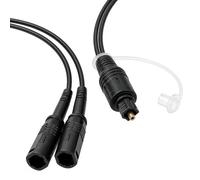 Répartiteur Optique 1 en 2 Sort Compatible Toslink, Repartiteur Cable Optique Audio, Digital Optical Splitter Adapter Kabel, Câble pour TV Soundbar Amplificateur, Splitter Audio Fibre Optique