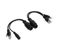 Répartiteur POE 12V, Kit d'injecteur et de répartiteur POE, 2 Jeux d'injecteurs de câble pour caméra de Surveillance (Black)