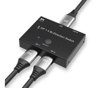 Répartiteur pour commutateur KVM, commutateur de séparation Ultra HD 8K DP 1.4 2 Ports bidirectionnel 8K @ 60Hz 4K @ 144Hz convertisseur Ultra HD 8K 3D HDCP