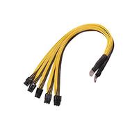 Répartiteur pour connecteur de carte graphique Express Câble d ' alimentation Fil de carte graphique graphique GPU, câble d ' extension répartiteur en Y GPU VGA 40 cm (et jaune)