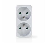 Répartiteur pour prise d'alimentation - NEDIS - 2 entrées - Blanc - Prêt à poser - Intérieur