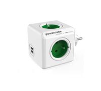 Répartiteur PowerCube Original 4 prises + 2 ports USB vert