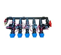 Répartiteur Rain 2, 3, 4, 5, 6 soupapes, 1" - Valve magnétique PGV 101 Go - Raccords DN25 DN32 - Raccord d'air comprimé et valve (DN32, répartiteur 5 voies (2+3))