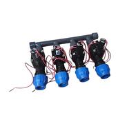 Répartiteur Rain - 2, 3, 4, 5, 6 voies - Avec valve magnétique Hunter PGV 101 Go IG et raccords DN25 DN32 (DN32, répartiteur 4 fois)