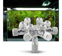Répartiteur-régulateur de CO2 pour aquarium avec vanne réglage fin à aiguille 6 sorties régulateur connecter plusieurs diffuseurs partir d un seul cylindre alliage aluminium et cuivre facile installer
