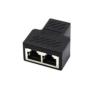 Répartiteur réseau LAN 1 à 2 ports femelles CAT5/6/7 RJ45 Adaptateur Internet - Noir